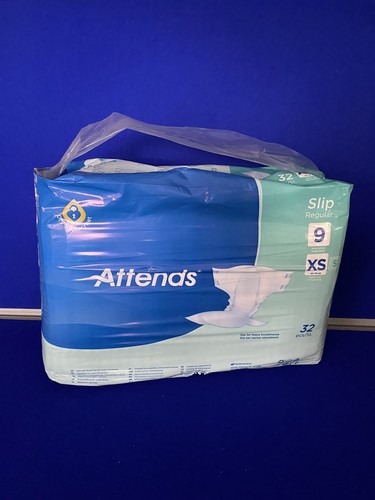 NEW Attends Slip Regular 9 XS Incontinence Pads Adult 40-70cm - Picture 1 of 5