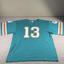 Miami Dolphins Shirt Mens Teal NFL Football Dan Marino 13 Vintage Style