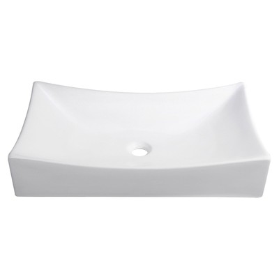 26'' Vessel Sink Porcelain Ceramic Above Counter Bowl Basin Pop Up Drain Bathroom