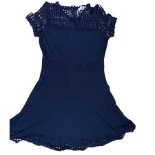 Michael Kors Black Short Sleeve Fit & Flare Dress - Size M