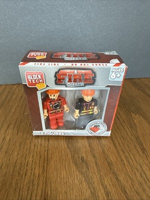 NEW / SEALED BLOCK TECH FIRE DEPT.  / 2 FIGURES - SEALED / FIREFIGHTER 2 FIGURES