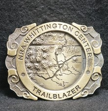 WH01117 VINTAGE 1970s  NRA WHITTINGTON CENTER TRAILBLAZER  BRASS BELT BUCKLE