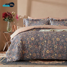 King Duvet Cover Set  3Pc Paisley Bedding  Vintage Boho Cottagecore Floral