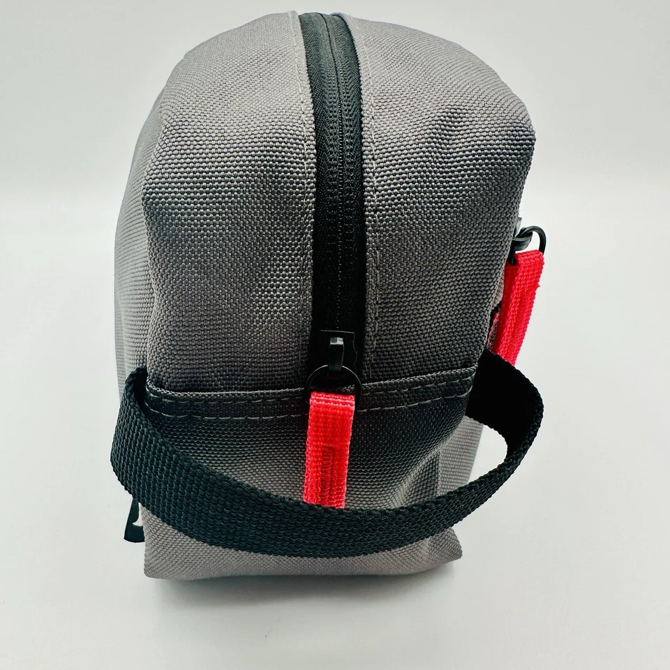 HURLEY Gris Rojo Cremallera con Bolsillos Asa Hombre’s Toiletry Afeitado Diddy Bag Foto 2 de 4