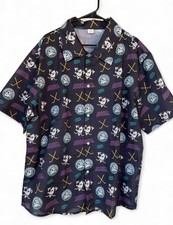 Men's Black NHL Ducks Graphic Short Sleeve Button Up Shirt  