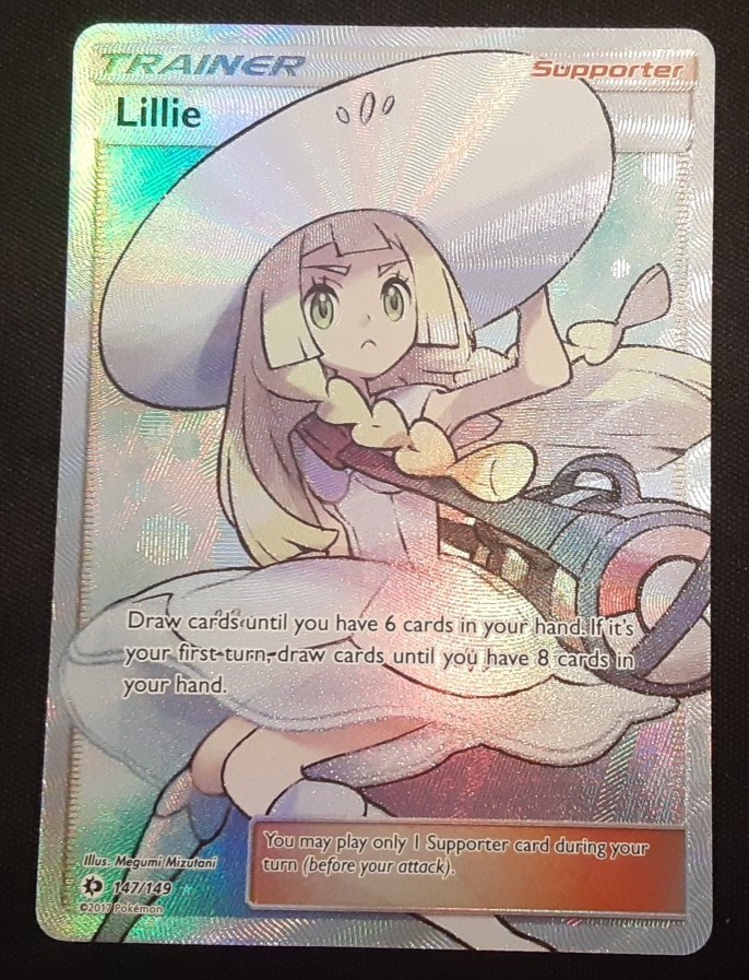 Lillie 147/149 Full Art Ultra Rare Holo Trainer Card SM Base Set Pokemon TCG LP