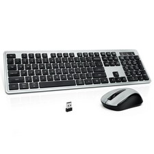 Wireless Keyboard and Mouse, 2.4GHz Cordless Silent Keyboard Mouse Combo, Optica