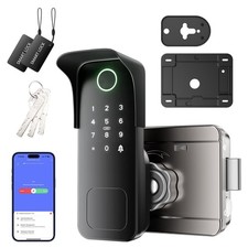Smart Gate Lock, Electronic Gate Locks for Outdoor Fence, Keyless Smart Rim