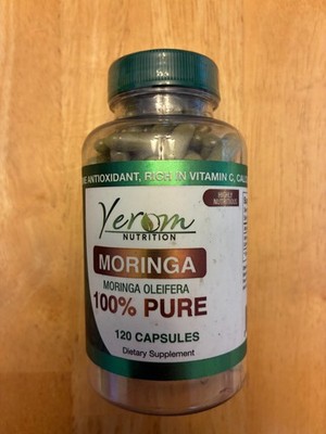 Yerom Nutrition Moringa 100% Pure (Moringa Oleifera)- 120 Capsules 800mg