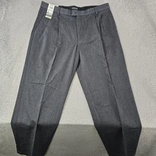 Dockers Pants Mens 38x30 (Tag 38/32) Gray Sueded Heather Pleated Relaxed Fit