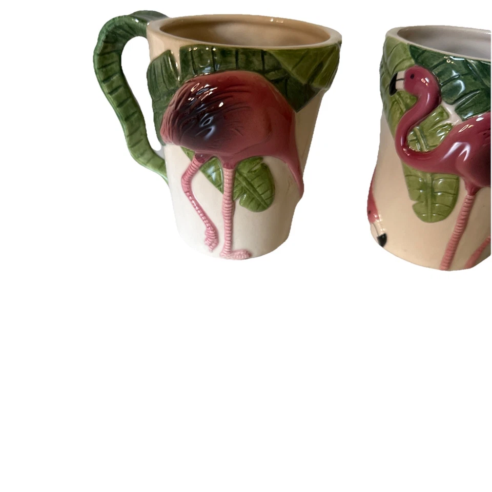 Juego de 2 tazas de flamenco Vandor cerámica 1997 Foto 2 de 4