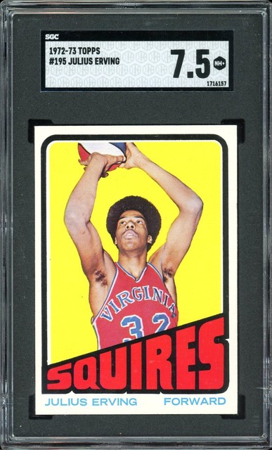 1972 Topps #195 Julius Erving Rookie HOF Virginia Squires SGC 7.5 NM+