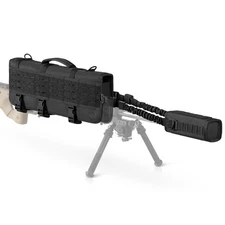 Tactical Rifle Scope & Muzzle Cover Sniper Gun Holder Carrier w/ Handle & MOLLE