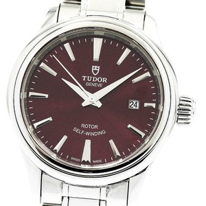 TUDOR Style 12100 Date Bordeaux Dial Automatic Ladies Watch_940362 Tudor Style Automatic Diamond Burgundy Dial Ladies Watch  main image 2