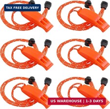 JULBEAR 6PCS Safety Survival Whistles with Adjustable Reflective Lanyard Emergen