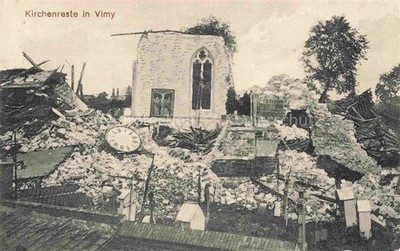 Vimy Wimmi ARRAS 62 Pas-de-Calais Kirchenreste Ruines Grande Guerre Truemmer 1. 
