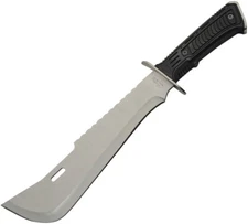 Rite Edge Panga Machete 10.5" Sawback Stainless Blade Black Rubber ABS Handle
