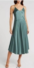 Vince Women's Cami Satin Slip Dress - Style - VO33051174 -Malachite Sz M - NWT