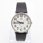 Vintage TIMEX Watch Unisex Silver Tone Stainless Steel Retro Big Numbers Dial