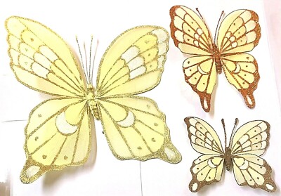 BUTTERFLY SET WITH CLIP IN 3 DIFFERENT SIZES by IL RUSTICO CREAZIONI MADE IN ITALY