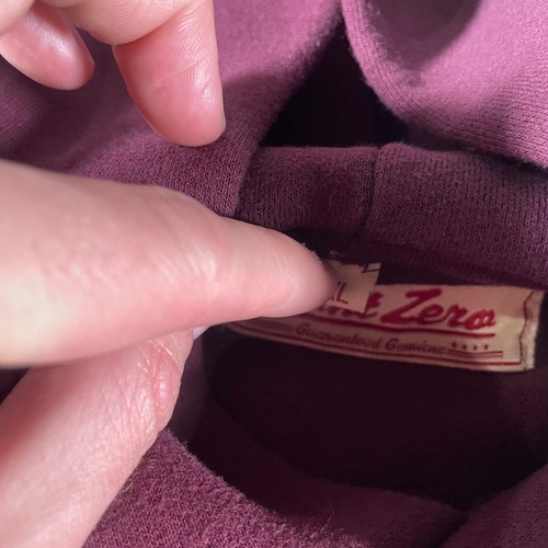 Vintage Y2K Hoodie Youth Extra Large Red Point Zero Reverse Stitch Portland New - Picture 10 of 16
