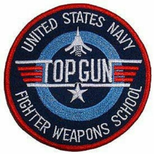 USN, TOP GUN FIGHTER - Bestickte Patches, Premium-Qualität Aufbügeln Patch - 3" - Bild 1 von 1