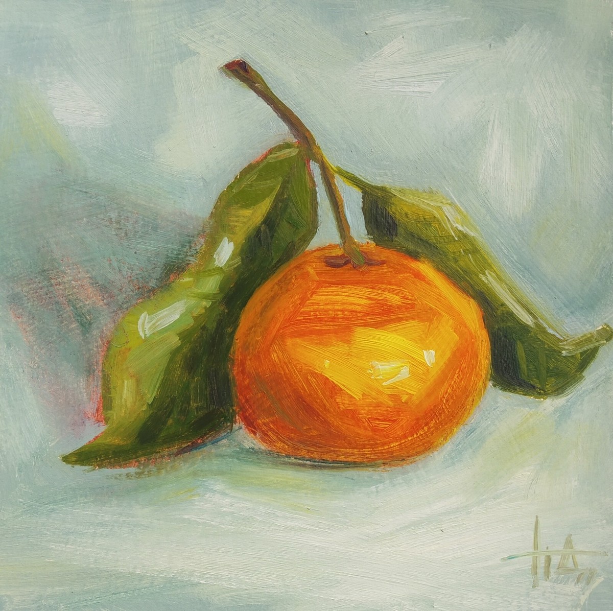 油絵　静物画　still life art oil painting Still Life Oil Painting Orange Fruit Artwork Kitchen Wall