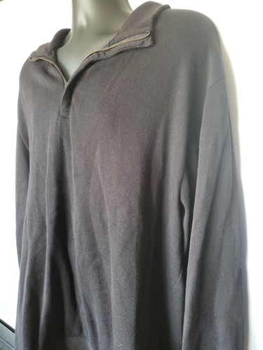 CUTTER & BUCK Mens Black 1/4 Zip Cotton Knit Pullover Sweater SZ XL - Picture 3 of 6