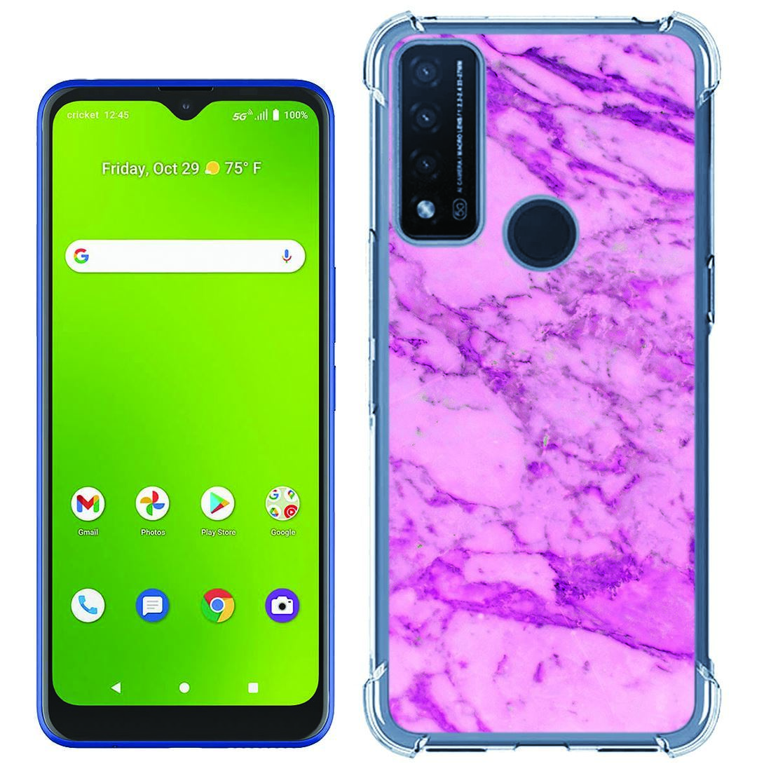 For at&t Fusion/Radiant Max 5G clear ShockProof TPU Case(Pink