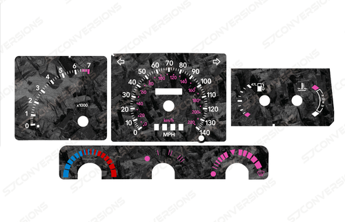 Ford Escort RS Turbo Mk4 Forged Carbon Dial Cards 8 Colours Gauges - Bild 6 von 8