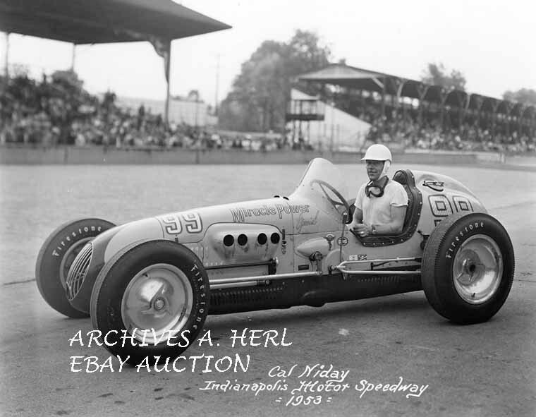 Indianapolis 500 1953 driver Cal Niday Indy 500 automobile racing