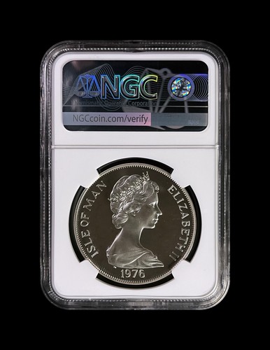 ISLE OF MAN. 1976, 1 Crown, Silver - NGC PF69 - Top Pop 🥇 USA Independence - Picture 4 of 5