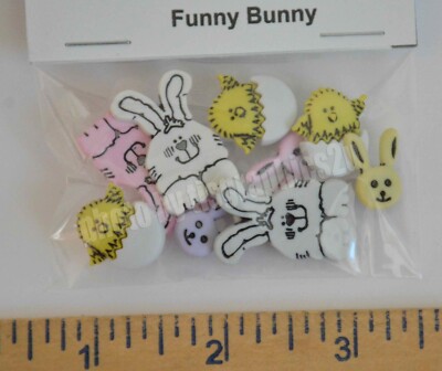 Funny Bunny / Easter Shank Craft Buttons / Buttons Galore/ Bunnies & Chicks