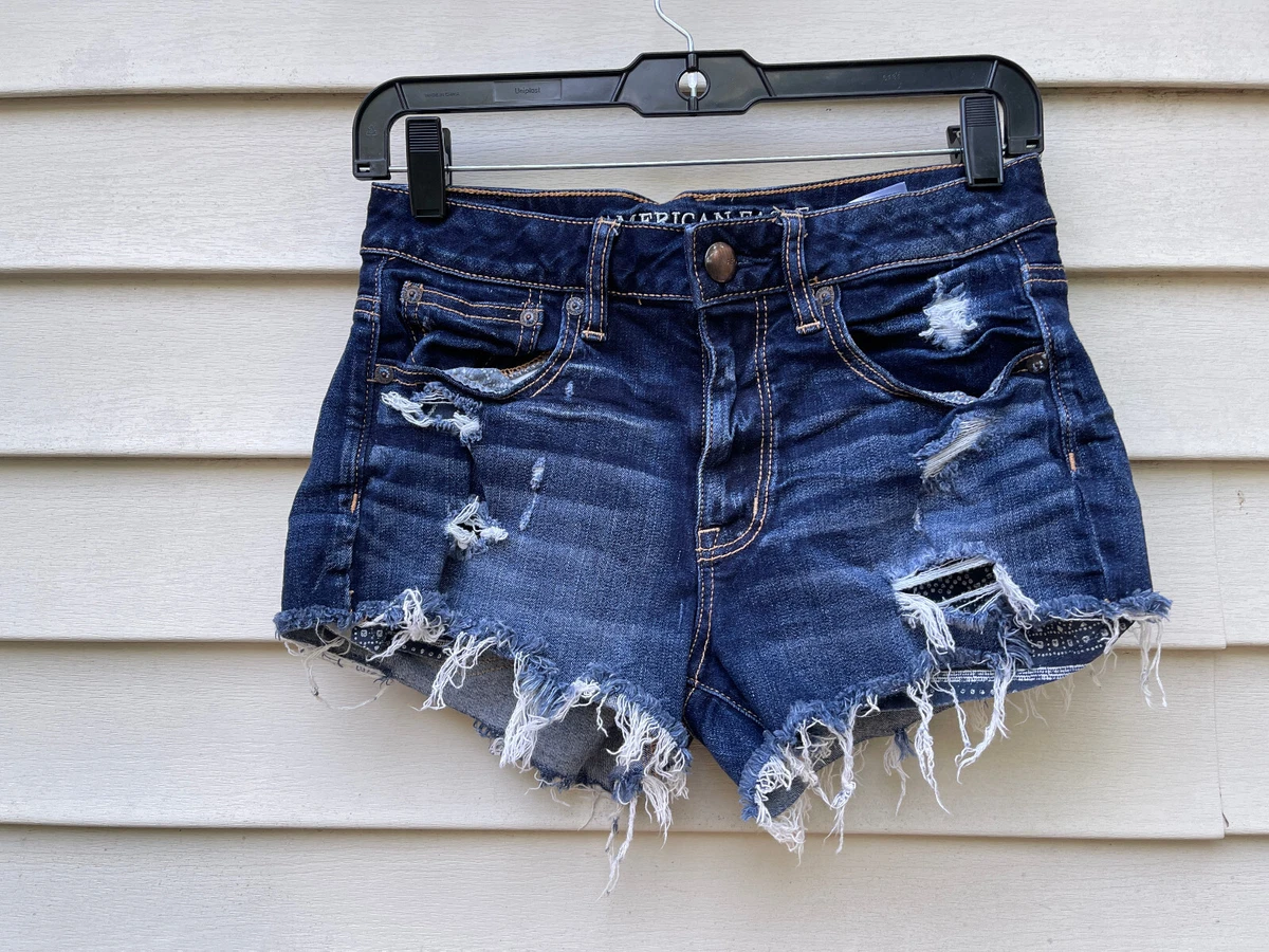 American Eagle SUPER STRETCH Hi Rise Festival Denim Cut Off SHORTS