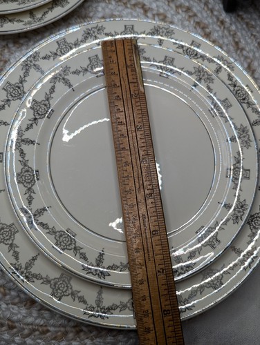 Vintage Taylor Smith & Taylor 1825 Pattern Platinum Floral Swags 4 Piece Sets - Picture 10 of 17