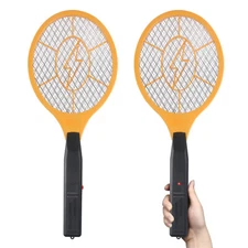 2Pcs Electric Mosquito Fly Swatter Pest Insect Killer Handheld Bug Zapper Racket