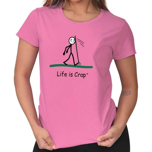 Life Is Crap Bad Luck Landscaper Gardener Womens Top Junior Graphic Tee - 第 1/11 張圖片