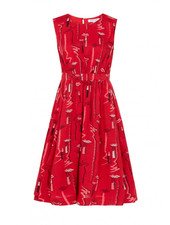 Brand New Emily & Fin Lucy Dress Red Lipstick Scribble Print Size UK 14