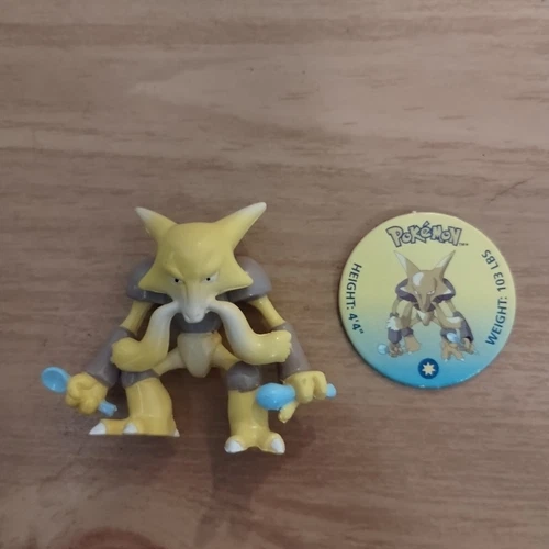 Alakazam TOMY Pokemon Figure CGTSJ 1999 Nintendo 2" - VINTAGE Authentic W/ Coin