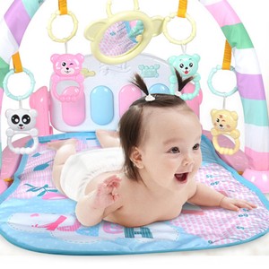 3 In 1 Baby Gym Play Blanket Mat Bed Infant Activity Carpet Fitness Toys Music Q