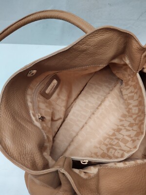 Furla Brown Tan Pebbled Leather Chain Lock Drawstring  display picture 1