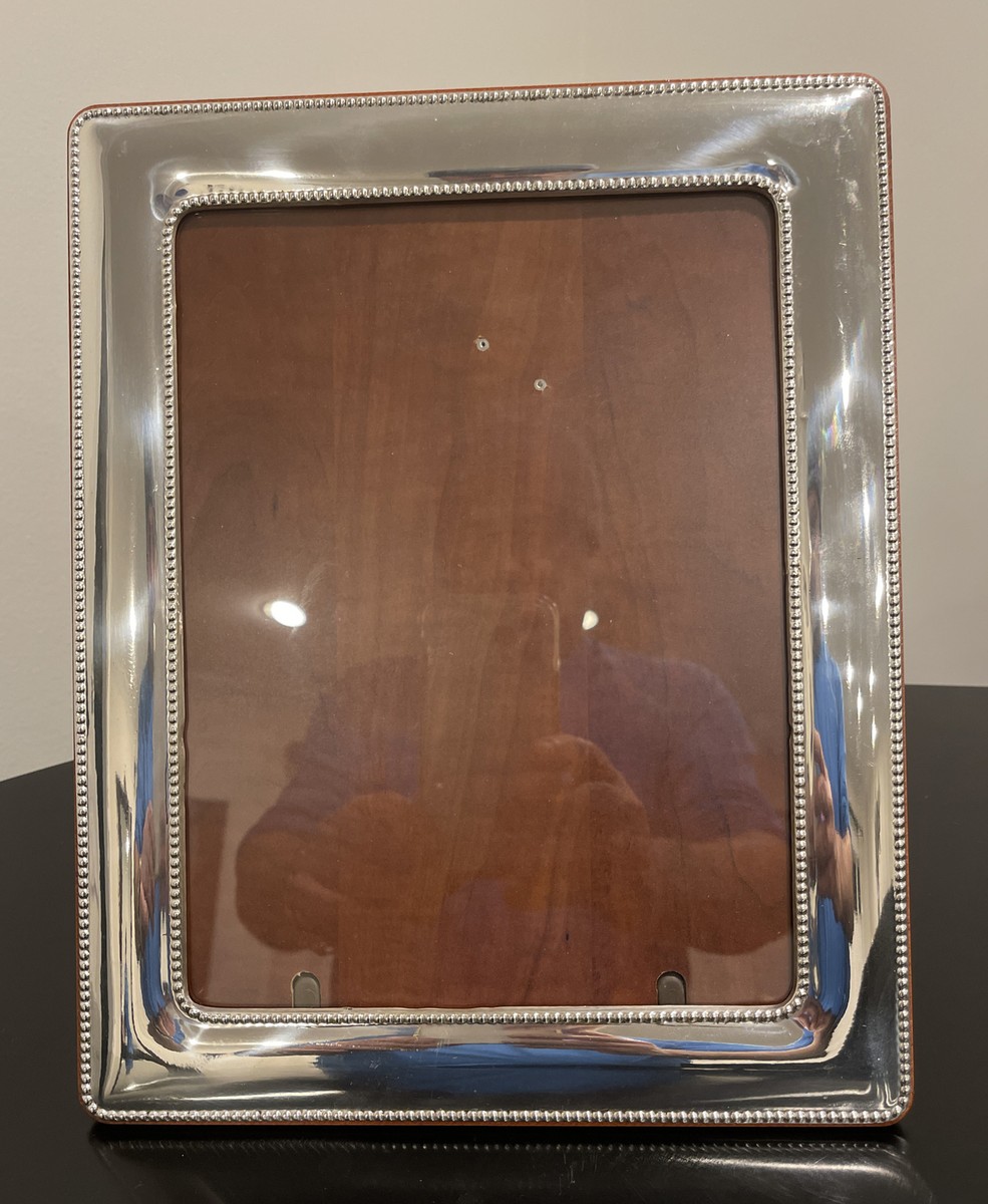 Bead Round Corner' 5x7 Non-Tarnish Sterling Silver Picture Frame