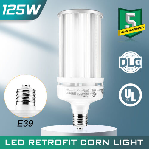 125W Retrofit LED Corn Light Bulb E39 Mogul Base 5000K Replacement 400W MH HPS