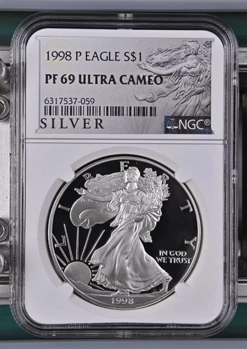 1998 P American Silver Eagle NGC PF69 Ultra Cameo