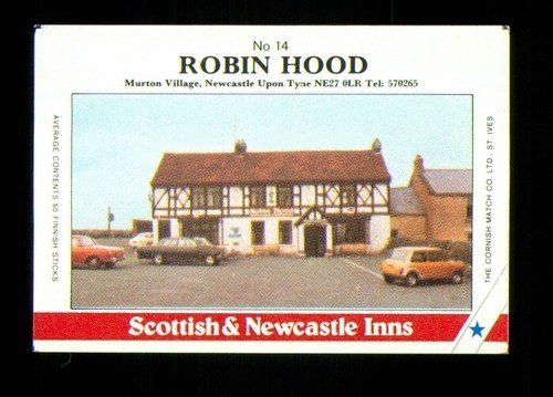 Matchbox Label Pub Inn Robin Hood Murton Village Newcastle Upon Tyne MI1214