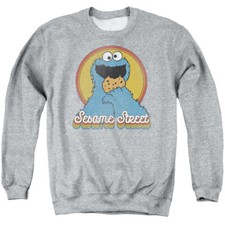 Sesame Street Sweatshirt Cookie Monster Rainbow Heather Pullover