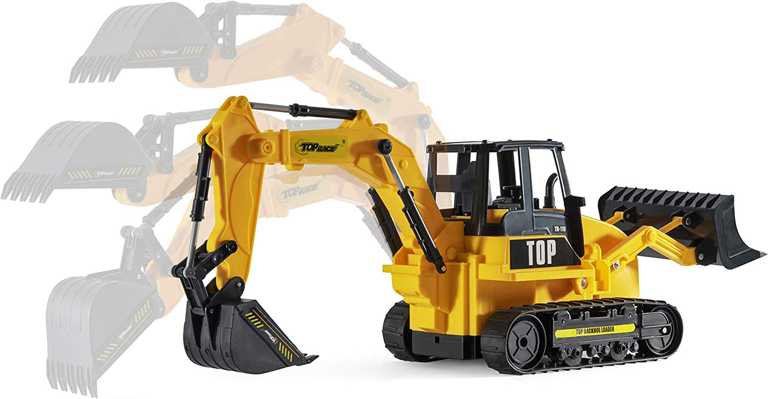 8 Channel Full Functional Remote Control Excavator Backhoe Toys for