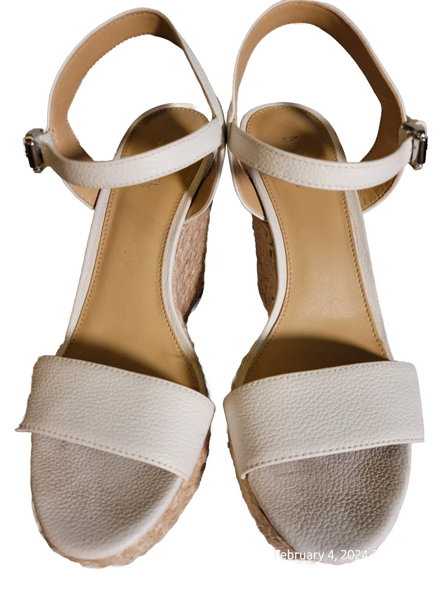 Michael Kors High Wedge Sandals White Size 6.5M