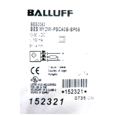 BES M12MI-PSC40B-BP05 (BES0063)BALLUFF Inductive Standard Sensors PNP New