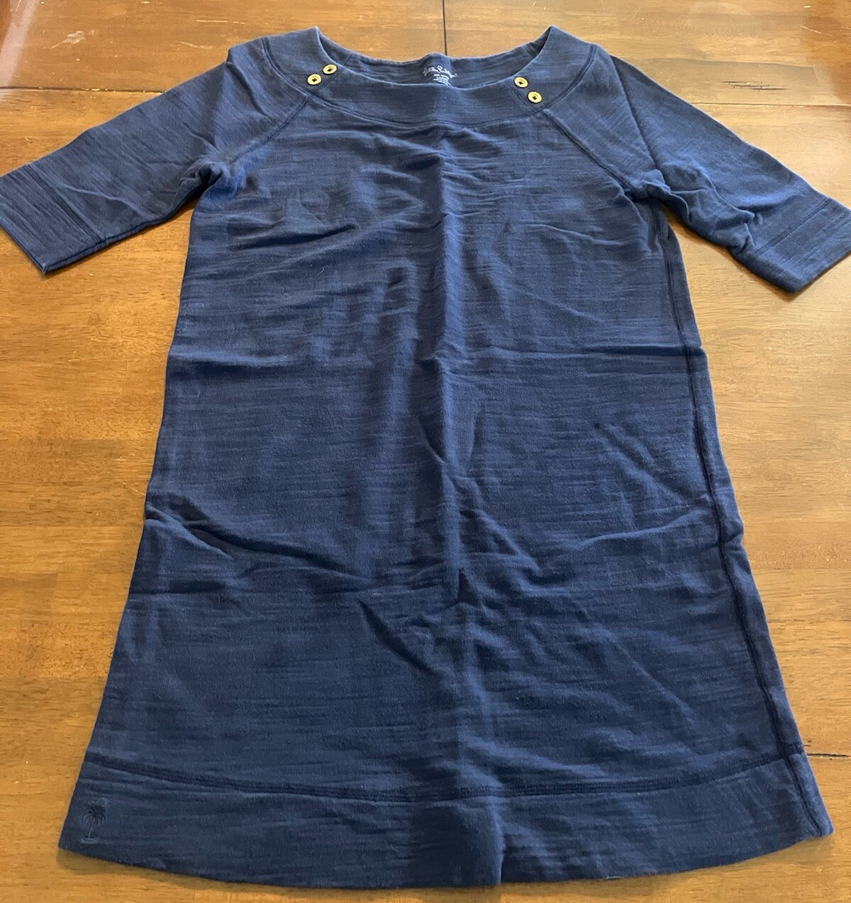 Lilly Pulitzer Large Solid Navy Sweater Dress Gol… - image 1